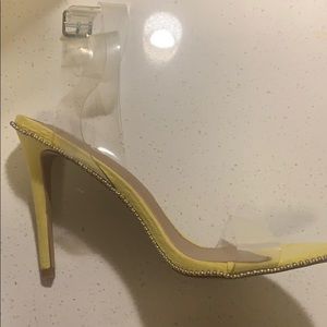 Clear Heels 4in yellow trim